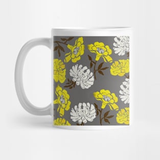 Poppy Yellow and White Flower Mug